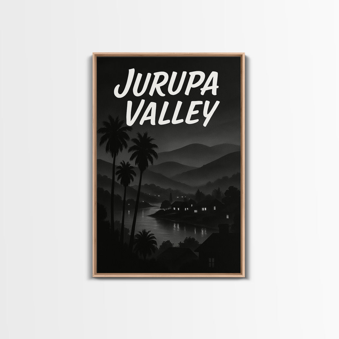 Jurupa Valley California Travel Poster, Canvas Print, Night Street Poster Art, Jurupa Valley Wall Art, Vintage Travel Art, Travel Poster Art