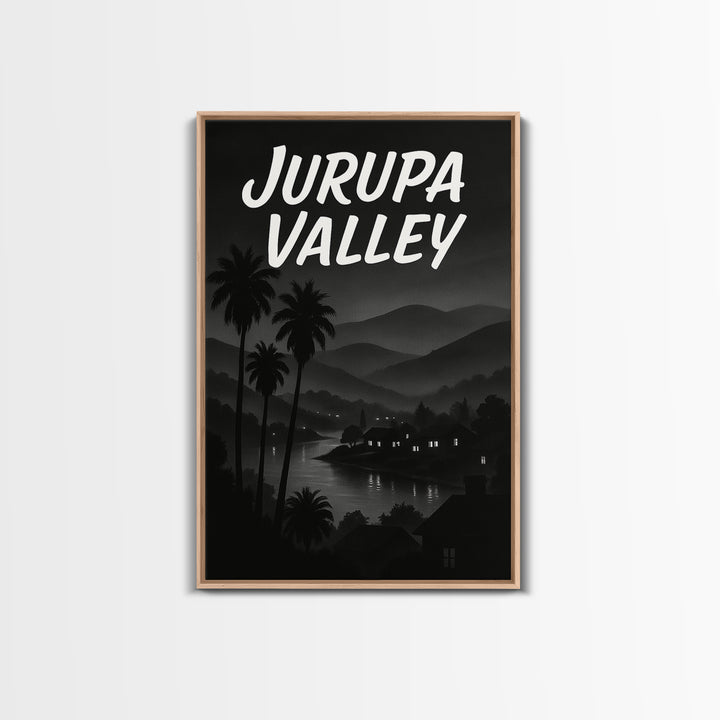 Jurupa Valley California Travel Poster, Canvas Print, Night Street Poster Art, Jurupa Valley Wall Art, Vintage Travel Art, Travel Poster Art