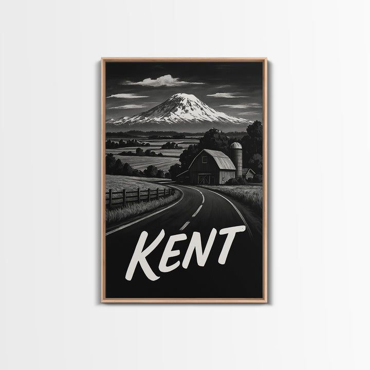 Kent Travel Poster, Canvas Print, Black And White Travel Art, Kent Art Print, Fine Art Print, Travel Art Print, Vintage Travel Art