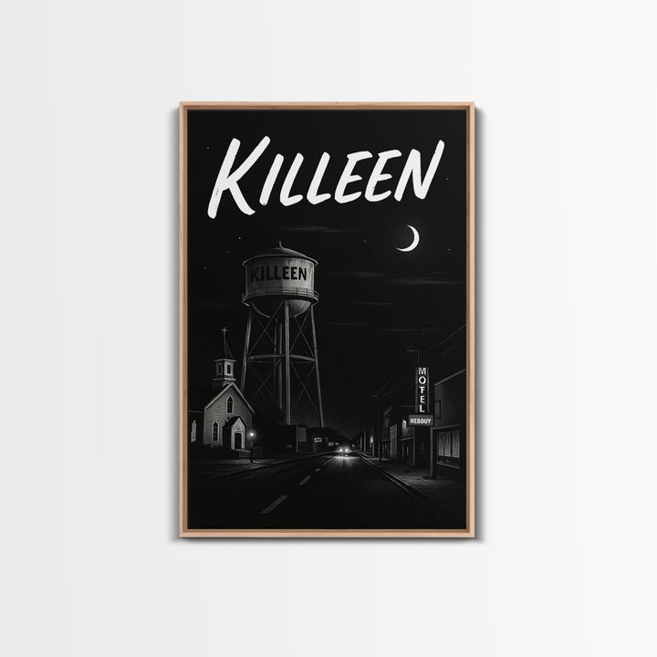 Killeen Travel Poster, Canvas Print, Black And White Travel Art, Killeen Wall Art, City Art Print, Vintage City Poster, City Travel Prints