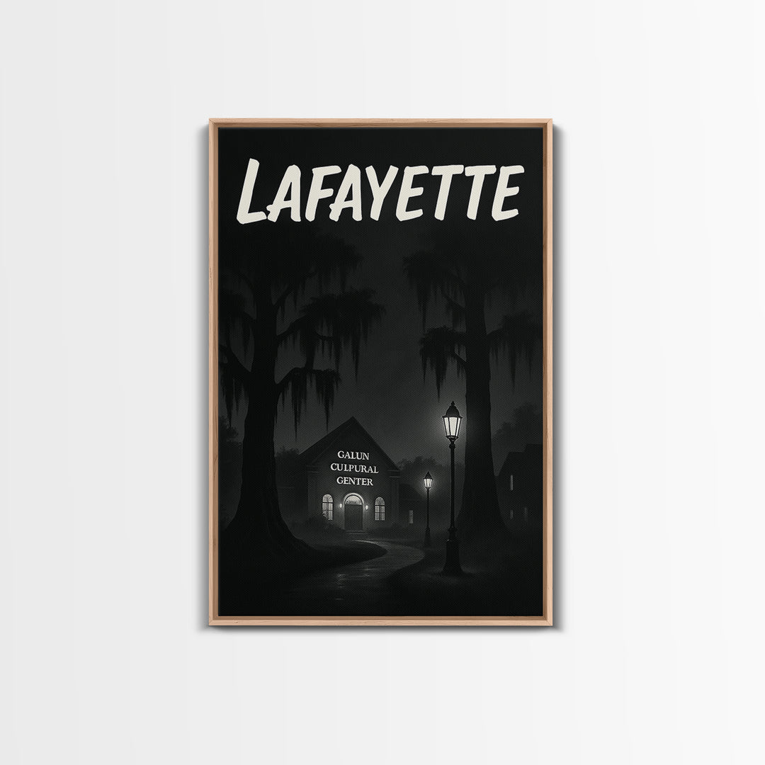Lafayette Louisiana Travel Poster, Canvas Print, Night Street Poster Art, Lafayette City Art, Travel Poster Set, City Poster, Art Print