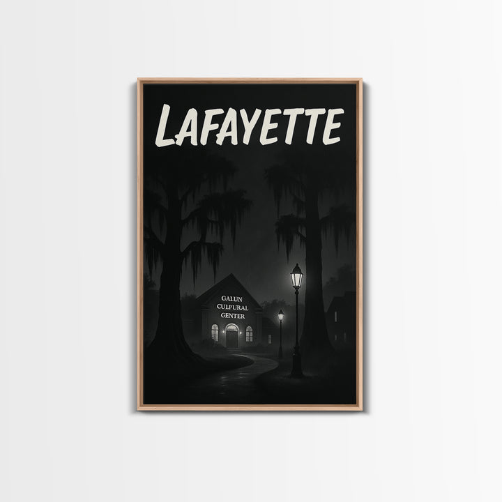 Lafayette Louisiana Travel Poster, Canvas Print, Night Street Poster Art, Lafayette City Art, Travel Poster Set, City Poster, Art Print