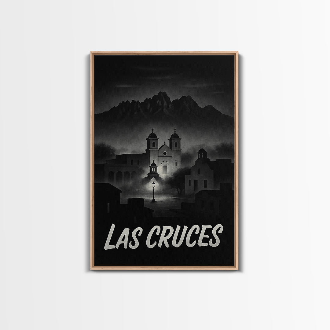 Las Cruces New Mexico Travel Poster, Canvas Print, Black And White Travel Art, Las Cruces Art Print, Travel Print, Vintage Travel Art