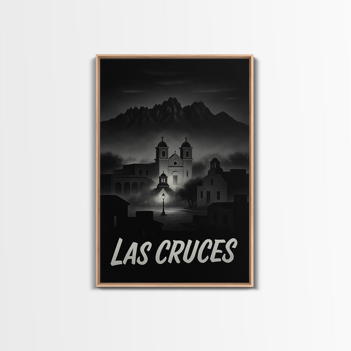 Las Cruces New Mexico Travel Poster, Canvas Print, Black And White Travel Art, Las Cruces Art Print, Travel Print, Vintage Travel Art