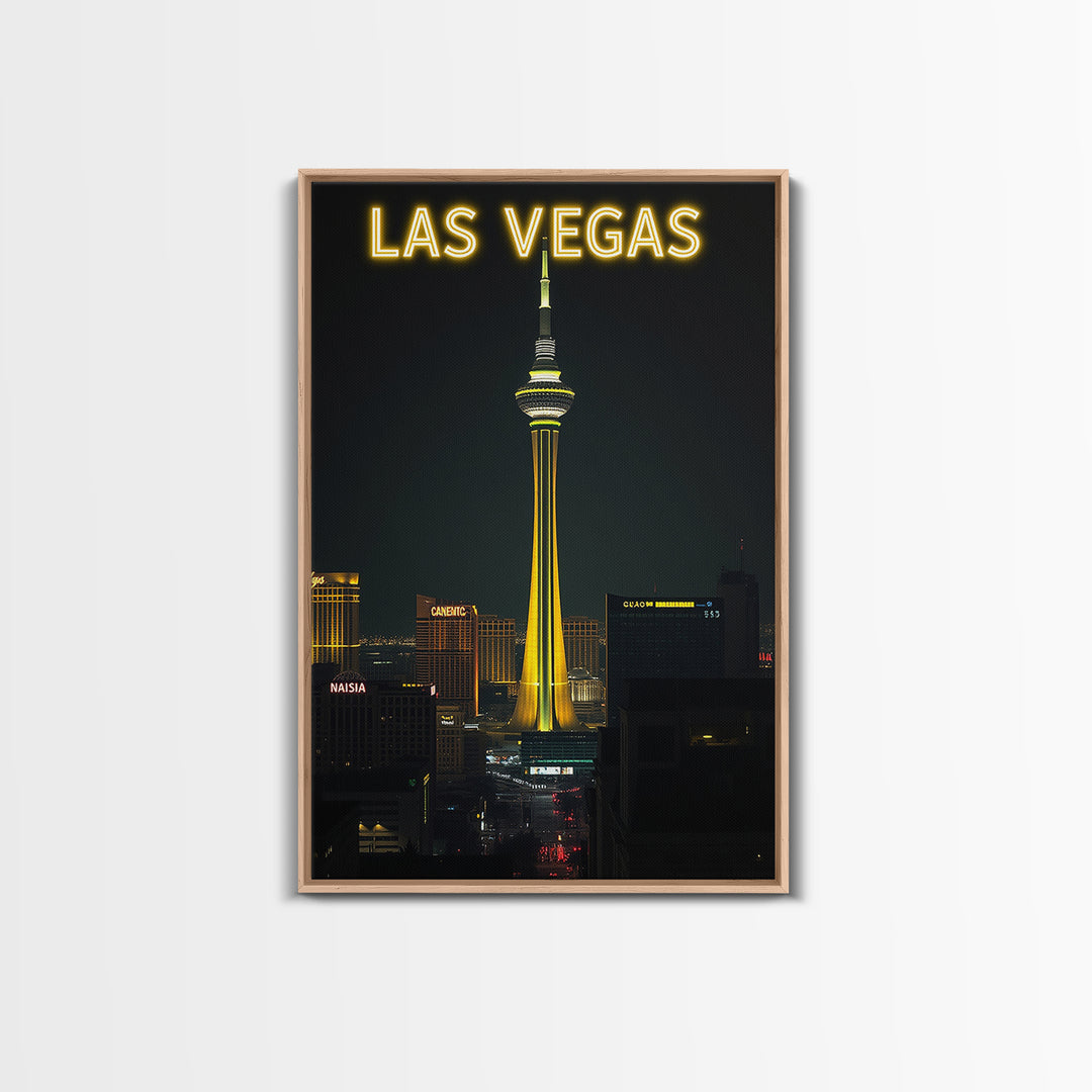 Las Vegas Travel Poster, Canvas Print, Night Street Poster Art, Las Vegas Art Print, Travel Art Print, City Travel Prints, Art Print