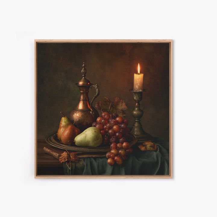 Classical Fruit Still Life Framed Canvas Print, Dining Room Art, 3 Piece Wall Art, Dining Room Decor, Fine Art, Dining, DRA-1x1-1