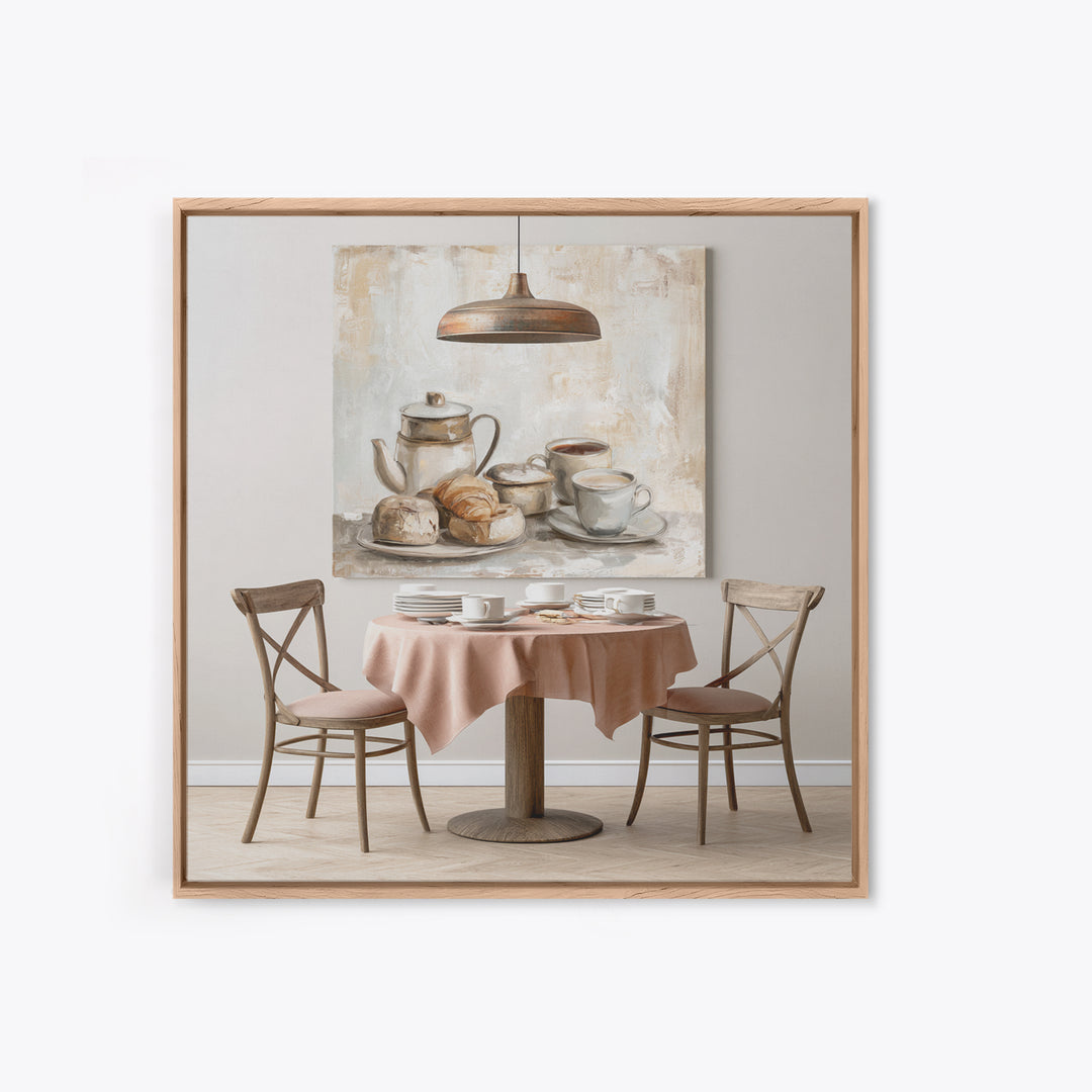 French Bistro Food Illustration Without Text Canvas Print, Dining Room Art, Set of 3 Prints, Dining Room Decor, Dining, DRA-1x1-34