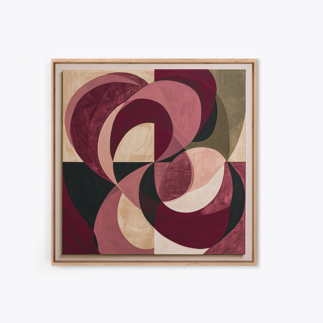 Abstract Red Wine Swirl Framed Canvas Print, Dining Room Art, Modern Wall Art, Dining Room Decor, Dining, Gallery Decor, DRA-1x1-42