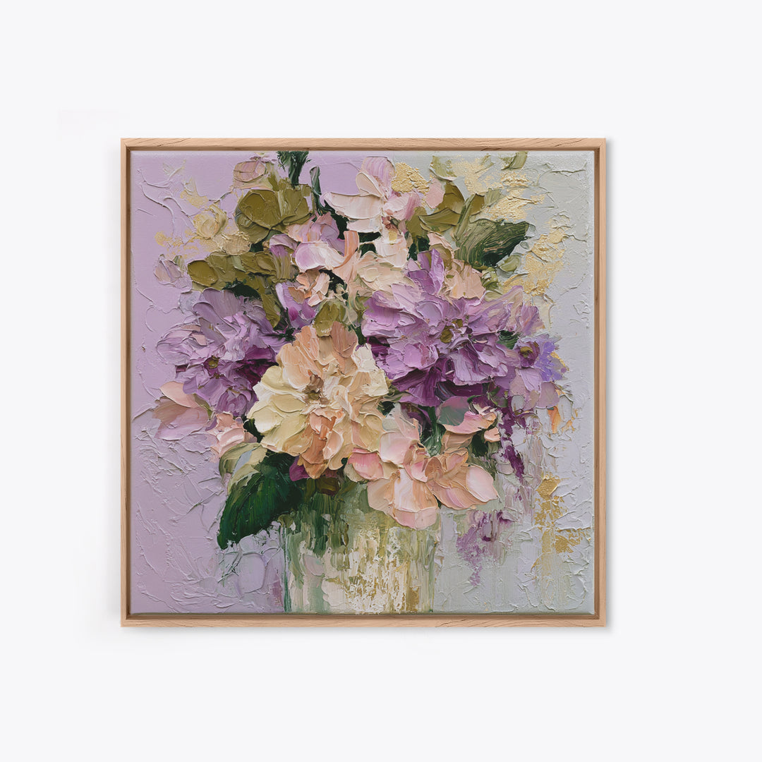Large Expressive Flower Vase Framed Canvas Print, Dining Room Art, Home Decor, Dining Room Decor, Oil Painting, Dining, DRA-1x1-48
