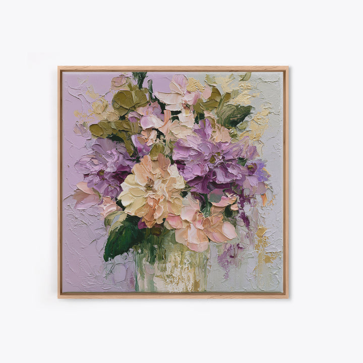 Large Expressive Flower Vase Framed Canvas Print, Dining Room Art, Home Decor, Dining Room Decor, Oil Painting, Dining, DRA-1x1-48