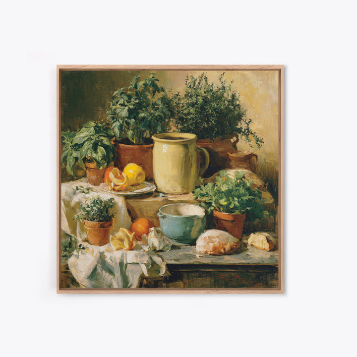 Modern Kitchen Herbs Canvas Print, Dining Room Art, Fine Art Print, Dining Room Decor, Fine Art, Dining, Fall Decor, DRA-1x1-81