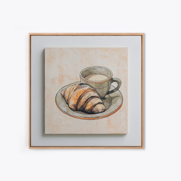 French Bistro Food Illustration Without Text Canvas Print, Dining Room Art, Trendy Wall Art, Dining Room Decor, Oil Painting, DRA-1x1-82