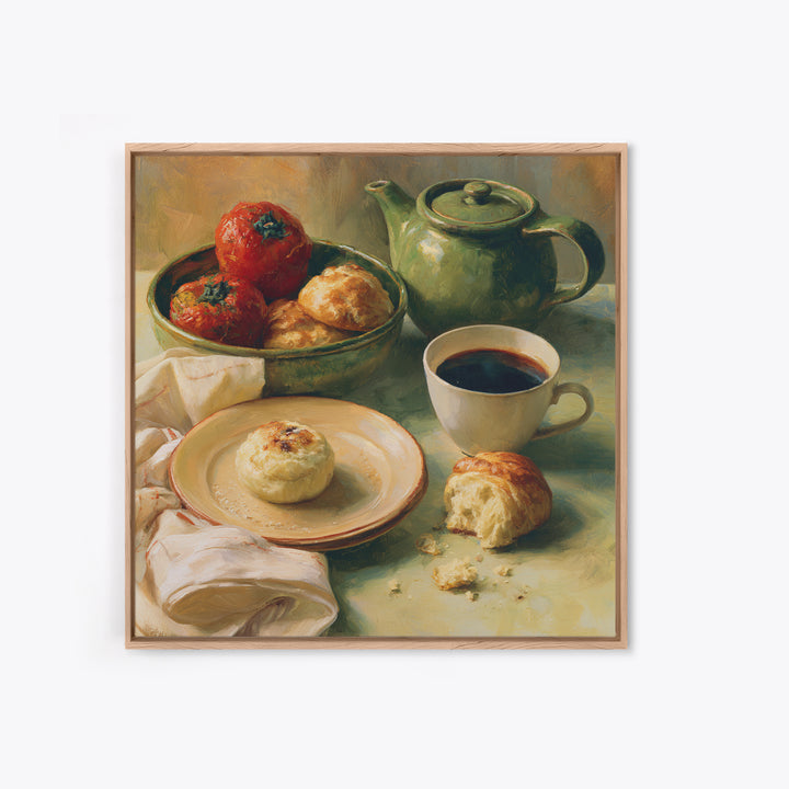 Coffee and Pastry Scene for Breakfast Nook Canvas Print, Dining Room Art, Food Art, Dining Room Decor, Fine Art, Dining, DRA-1x1-86