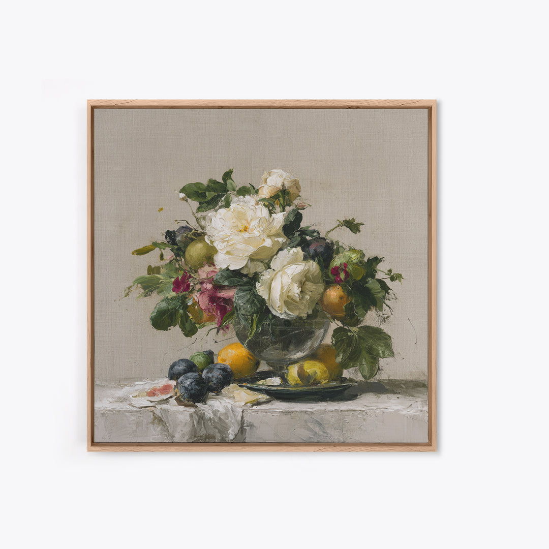 Classic Dutch Feast Arrangement Canvas Print, Dining Room Art, Fine Art Print, Dining Room Decor, Fine Art, Dining, Fall Decor, DRA-1x1-91