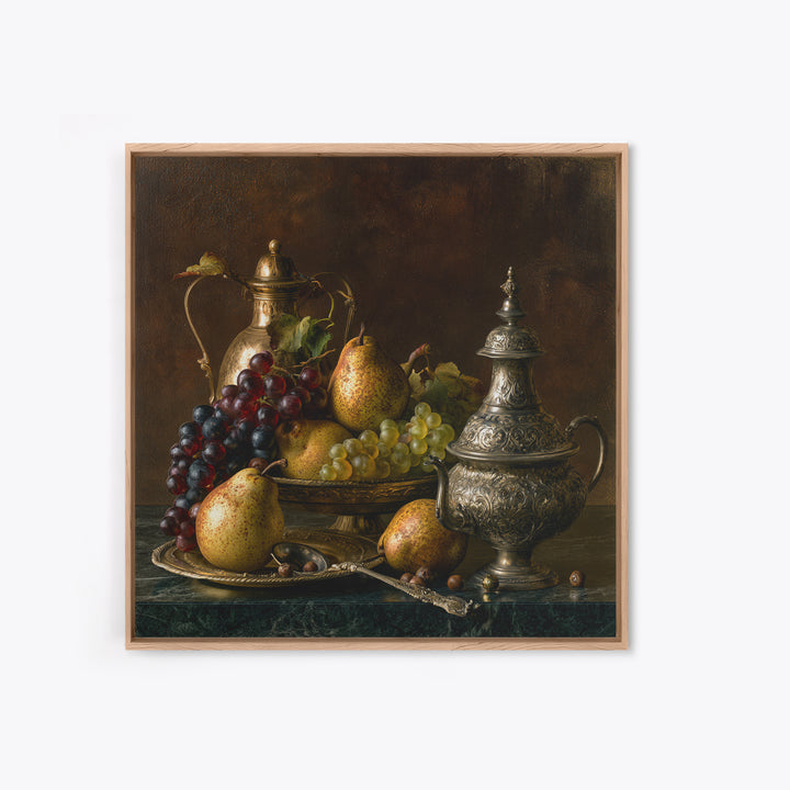 Classical Fruit Still Life Canvas Print, Dining Room Art, Luxury Decor, Dining Room Decor, Oil Painting, Dining, DRA-1x1-97