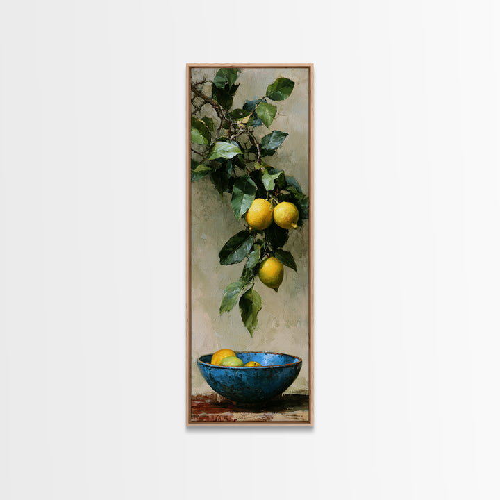 Italian Lemon Branch Canvas Print, Dining Room Art, Modern Decor, Dining Room Decor, Fine Art, Dining, Home Decor, Fall Decor, DRA-1x3-17
