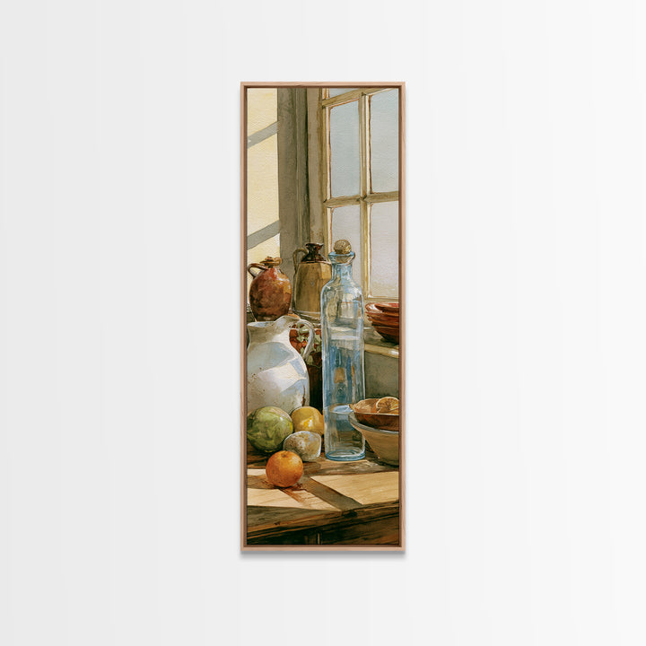 Sunlit Farmhouse Table Objects Without Room View Canvas Print, Dining Room Art, Coastal Decor, Dining Room Decor, Dining, DRA-1x3-29