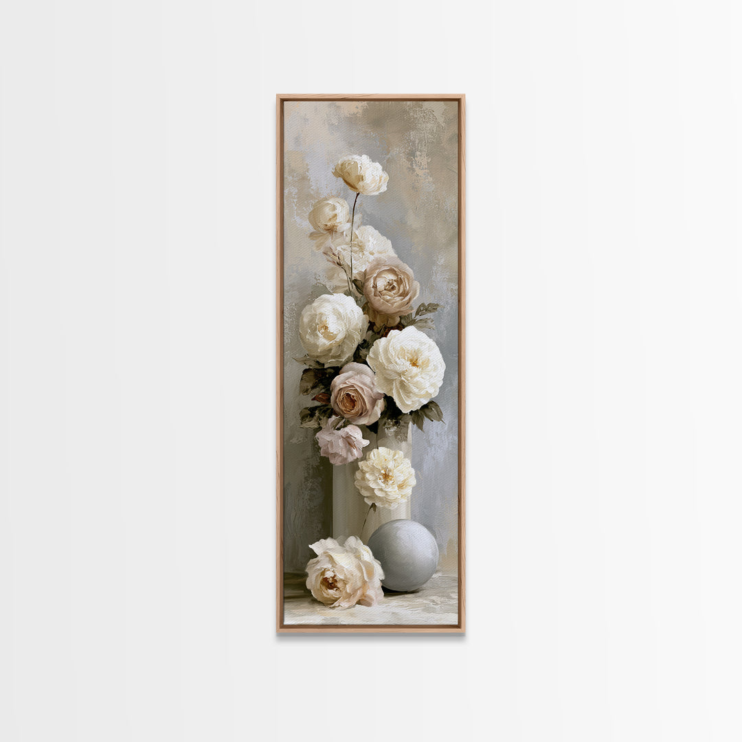 Classic Dutch Feast Arrangement Framed Canvas Print, Dining Room Art, Art Print, Dining Room Decor, Watercolor Art, Dining, DRA-1x3-31