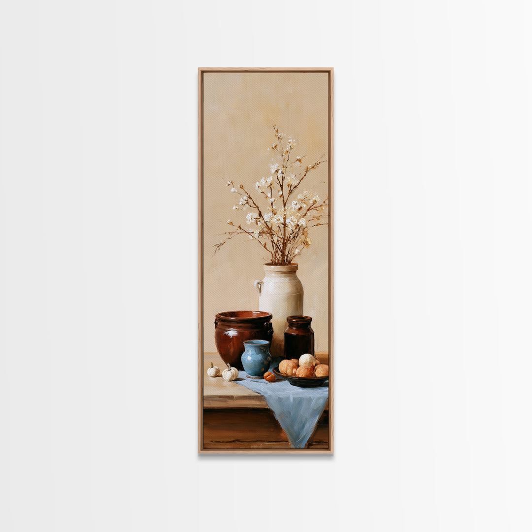 Sunlit Farmhouse Table Objects Without Room View Canvas Print, Dining Room Art, Bedroom Wall Art, Dining Room Decor, Dining, DRA-1x3-5
