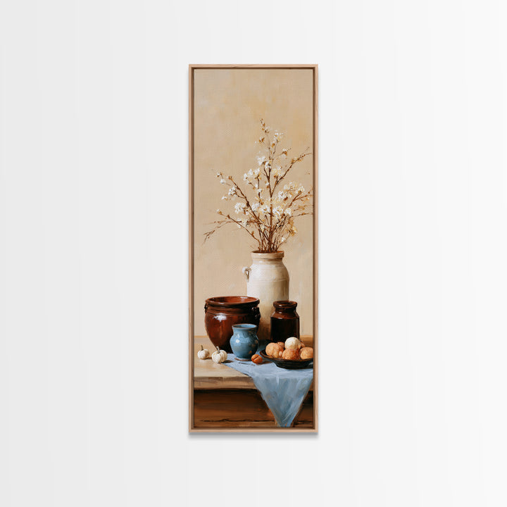 Sunlit Farmhouse Table Objects Without Room View Canvas Print, Dining Room Art, Bedroom Wall Art, Dining Room Decor, Dining, DRA-1x3-5