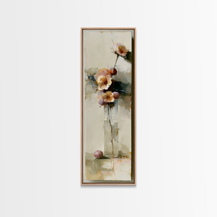 Peach and Plum Still Life Canvas Print, Dining Room Art, Contemporary Art, Dining Room Decor, Fine Art, Dining, Digital Print, DRA-1x3-56
