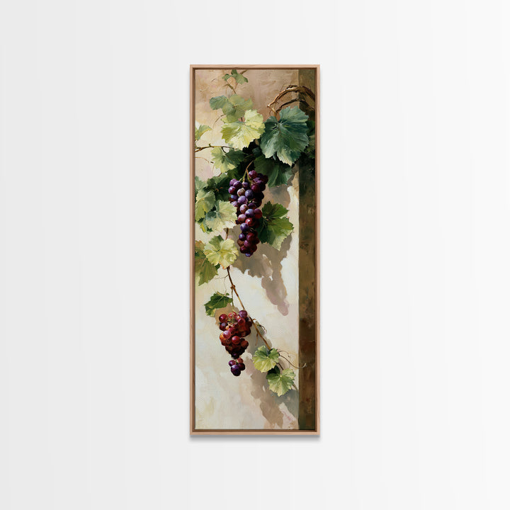 Botanical Grapevine with Leaves and Fruit Canvas Print, Dining Room Art, Kitchen Prints, Dining Room Decor, Fine Art, Dining, DRA-1x3-57