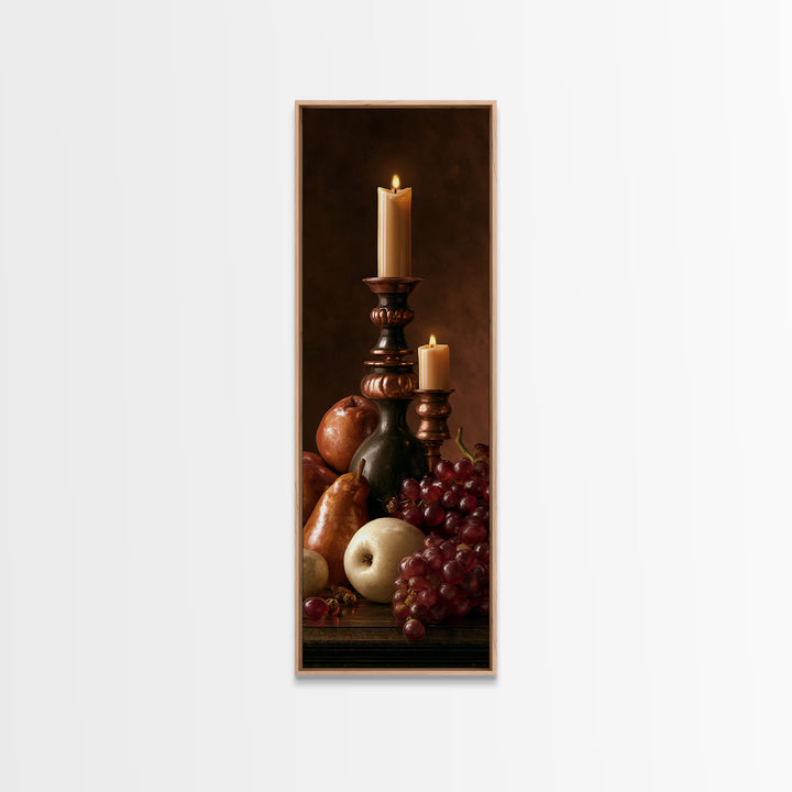 Classical Fruit Still Life Framed Canvas Print, Dining Room Art, Modern Decor, Dining Room Decor, Fine Art, Dining, Home Decor, DRA-1x3-61