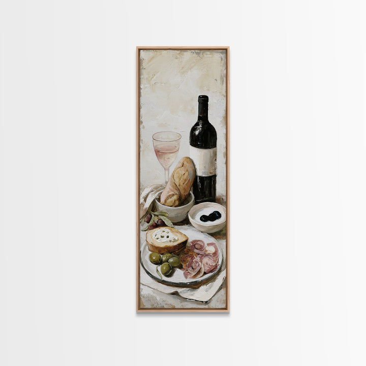 French Bistro Food Illustration Without Text Canvas Print, Dining Room Art, Kitchen Wall Decor, Dining Room Decor, Dining, DRA-1x3-70
