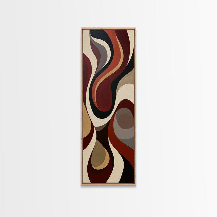 Abstract Red Wine Swirl Canvas Print, Dining Room Art, Coastal Wall Art, Dining Room Decor, Abstract Art, Dining, DRA-1x3-78