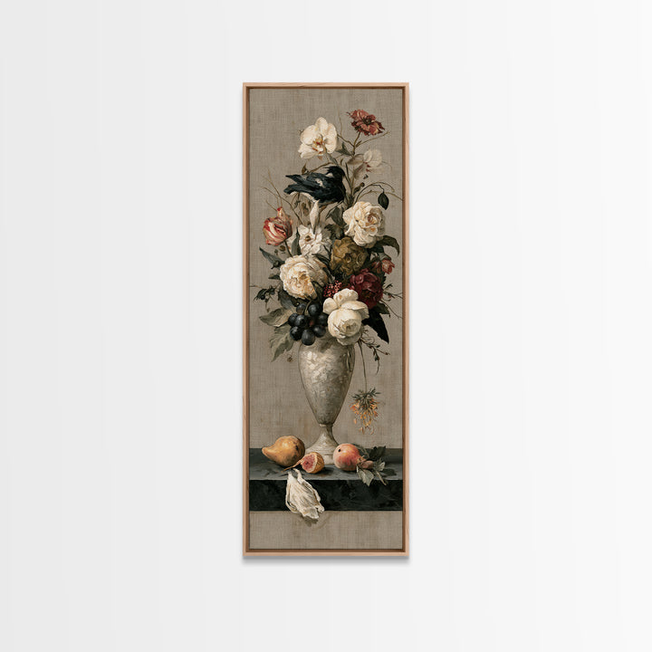 Classic Dutch Feast Arrangement Framed Canvas Print, Dining Room Art, Canvas Wall Art, Dining Room Decor, Fine Art, Dining, DRA-1x3-79