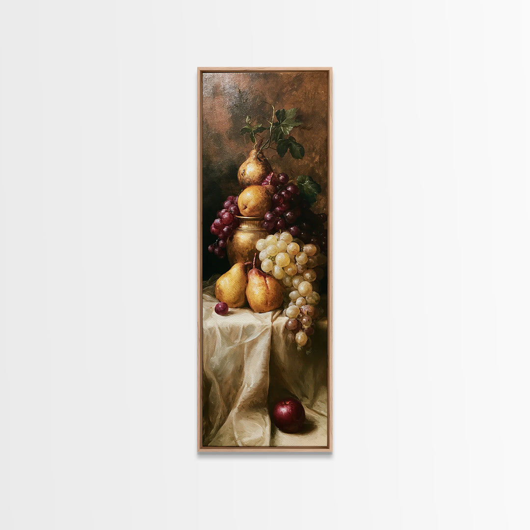 Classical Fruit Still Life Canvas Print, Dining Room Art, Art Print, Dining Room Decor, Fine Art, Dining, Abstract Art, DRA-1x3-85