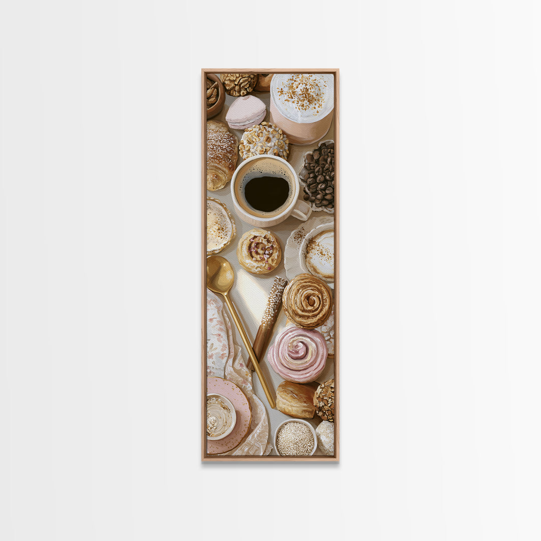 Coffee and Pastry Scene for Breakfast Nook Canvas Print, Dining Room Art, Dining Room Wall Art, Dining Room Decor, Dining, DRA-1x3-98