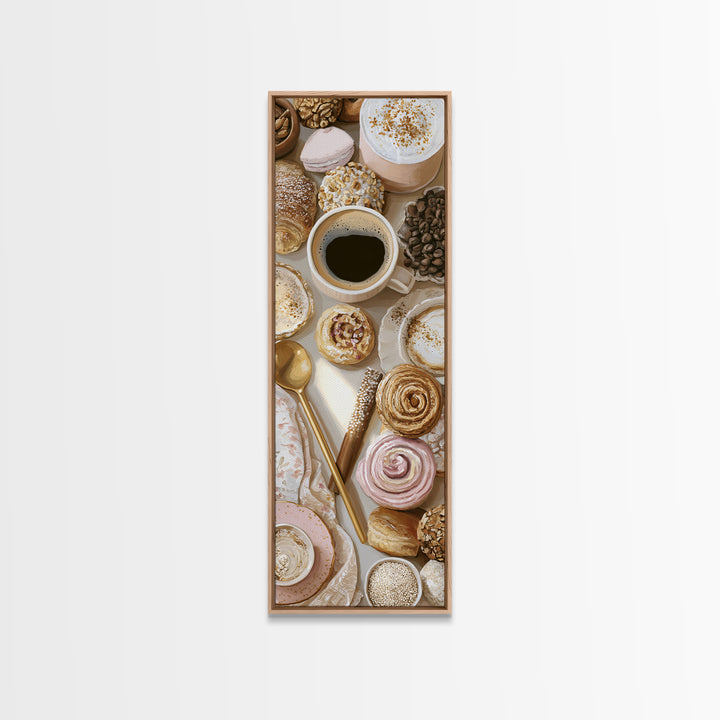 Coffee and Pastry Scene for Breakfast Nook Canvas Print, Dining Room Art, Dining Room Wall Art, Dining Room Decor, Dining, DRA-1x3-98