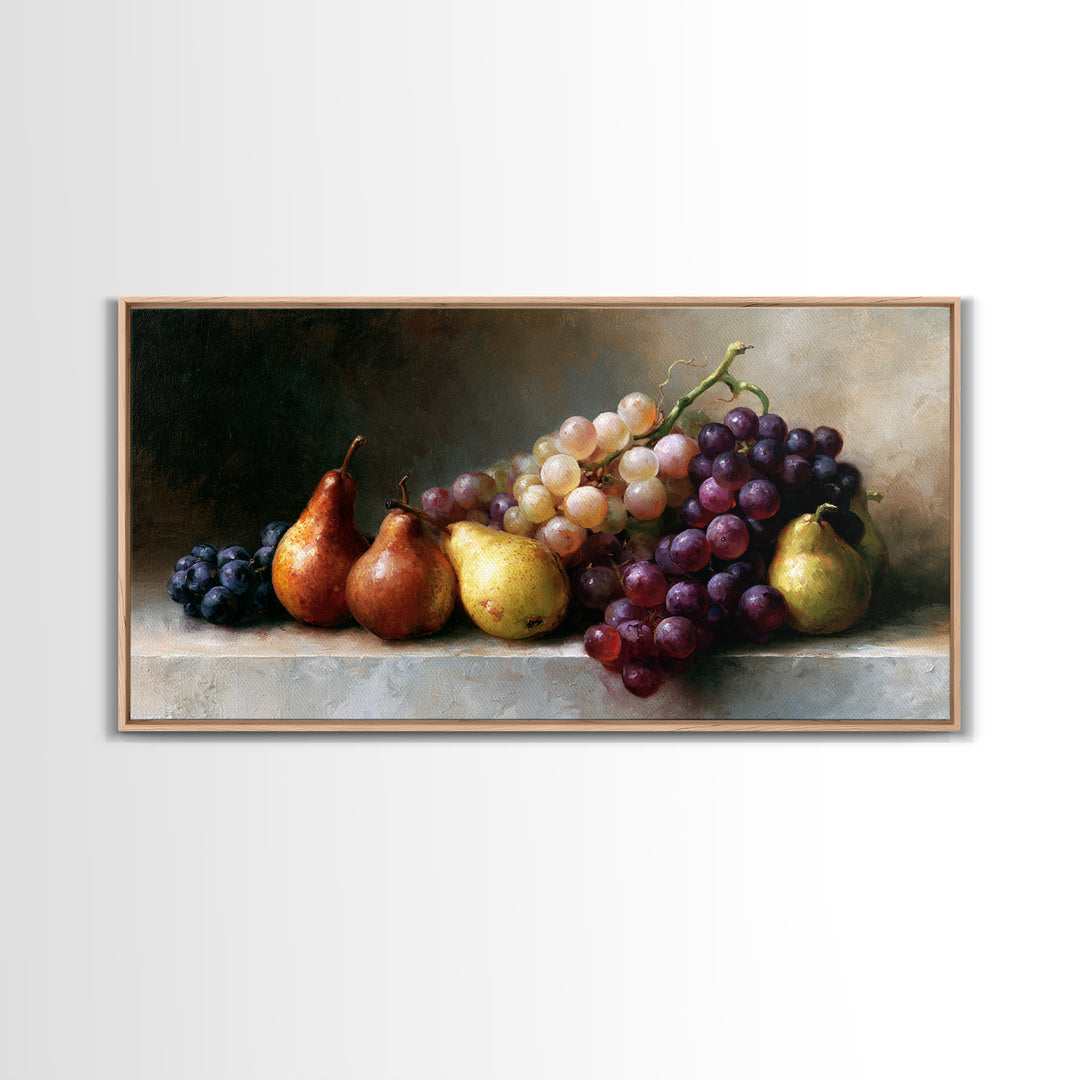 Classical Fruit Still Life Canvas Print, Dining Room Art, Luxury Decor, Dining Room Decor, Oil Painting, Dining, DRA-2x1-21