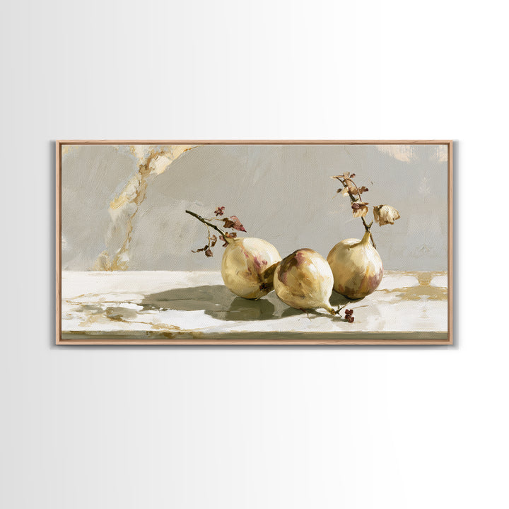 Figs on Marble Framed Canvas Print, Dining Room Art, Fall Decor, Dining Room Decor, Dining, Kitchen Art, Living Room Decor, DRA-2x1-43