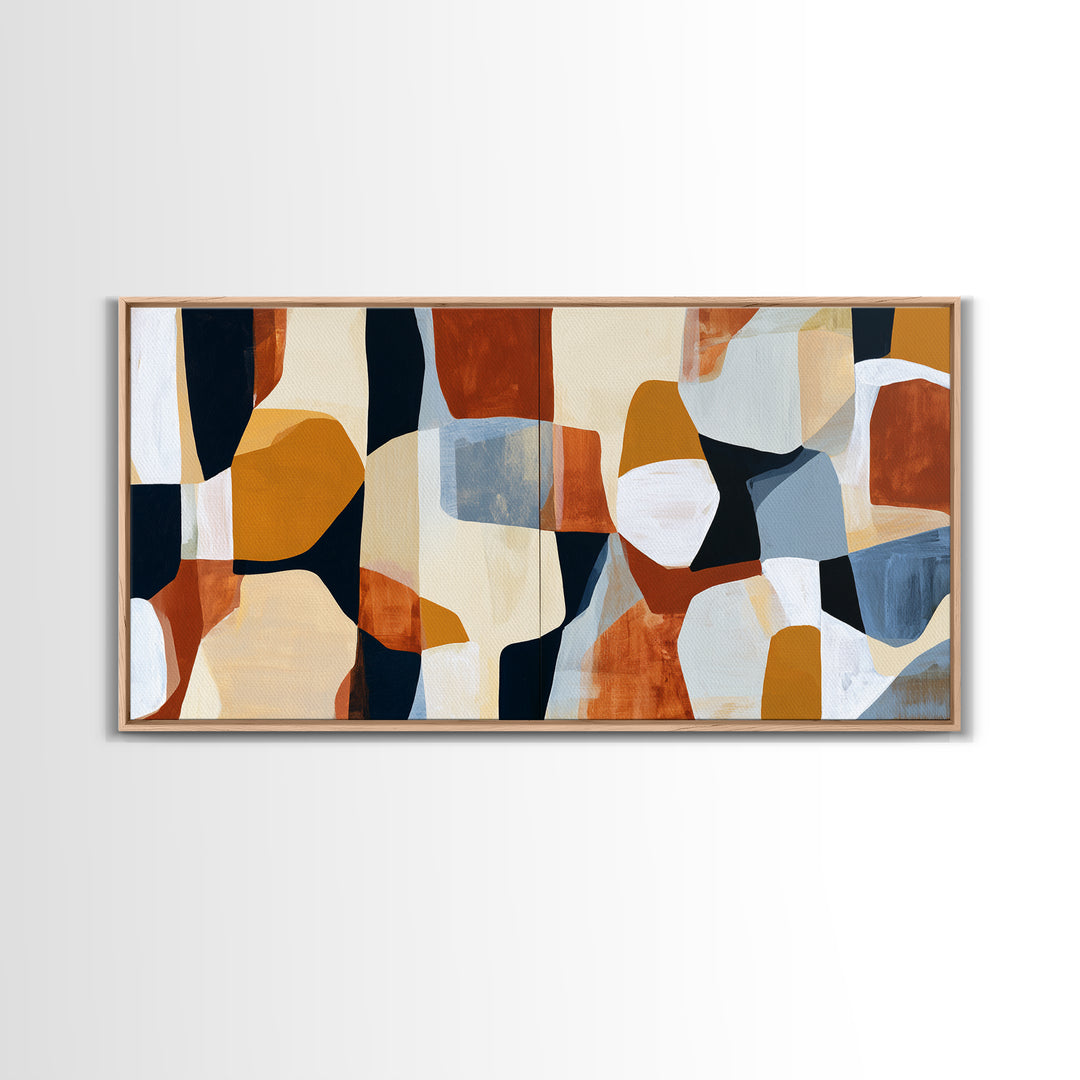 Abstract Composition in Appetite Friendly Warm Tones Canvas Print, Dining Room Art, Fall Decor, Dining Room Decor, Abstract Art, DRA-2x1-48
