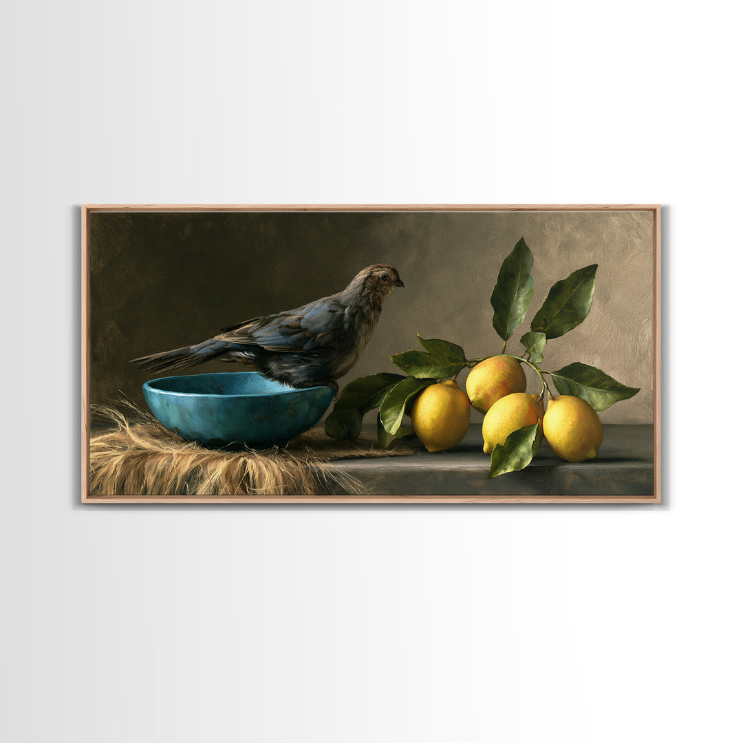Italian Lemon Branch Canvas Print, Dining Room Art, Wall Art, Dining Room Decor, Watercolor Art, Dining, Printable Art, DRA-2x1-49