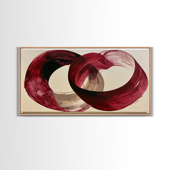 Abstract Red Wine Swirl Canvas Print, Dining Room Art, Statement Artwork, Dining Room Decor, Abstract Art, Dining, DRA-2x1-62