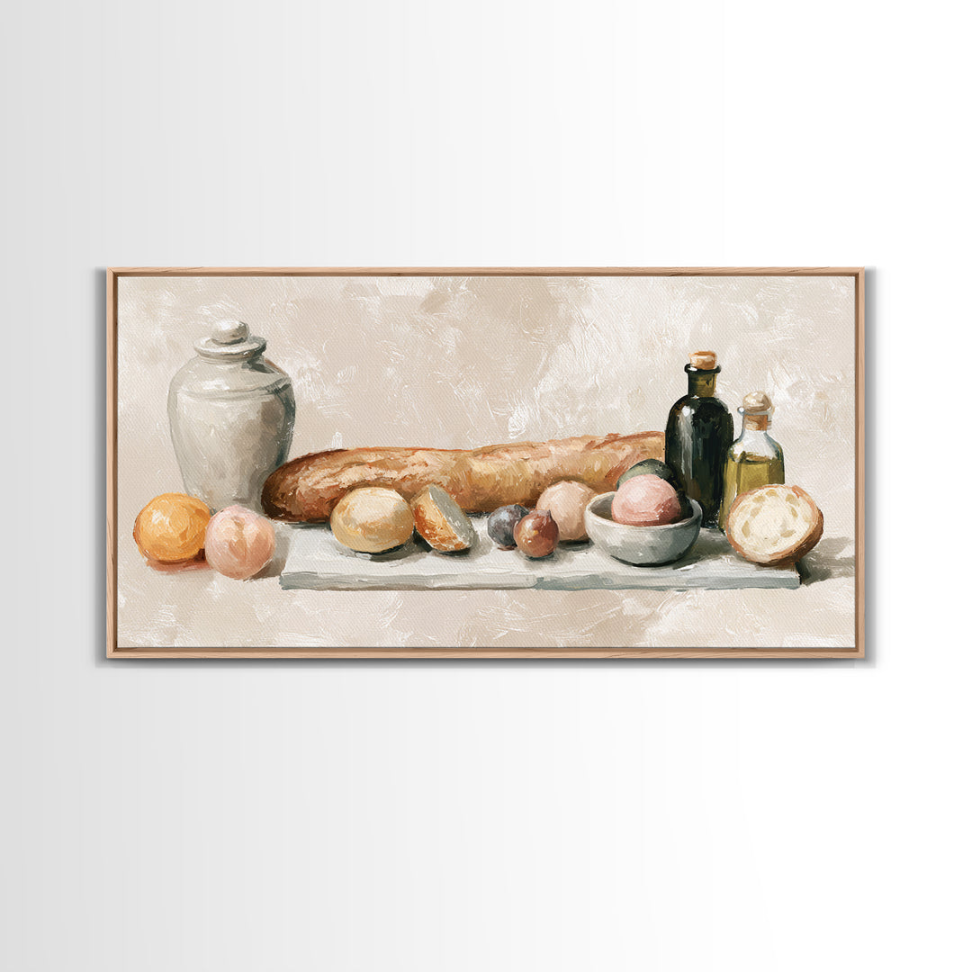French Bistro Food Illustration Without Text Canvas Print, Dining Room Art, Art Print, Dining Room Decor, Fine Art, Dining, DRA-2x1-78