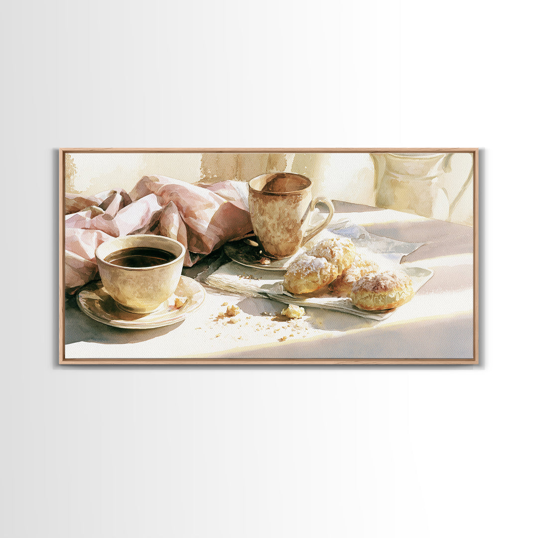 Coffee and Pastry Scene for Breakfast Nook Canvas Print, Dining Room Art, Room Decor, Dining Room Decor, Fine Art, Dining, DRA-2x1-82