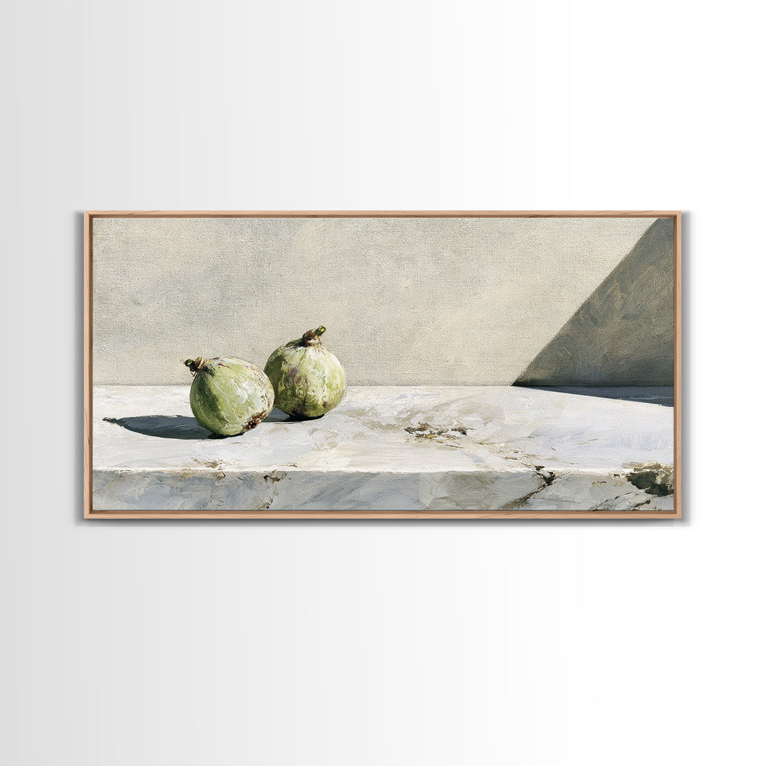 Figs on Marble Framed Canvas Print, Dining Room Art, Print, Dining Room Decor, Dining, Living Room Decor, Abstract Wall Art, DRA-2x1-91