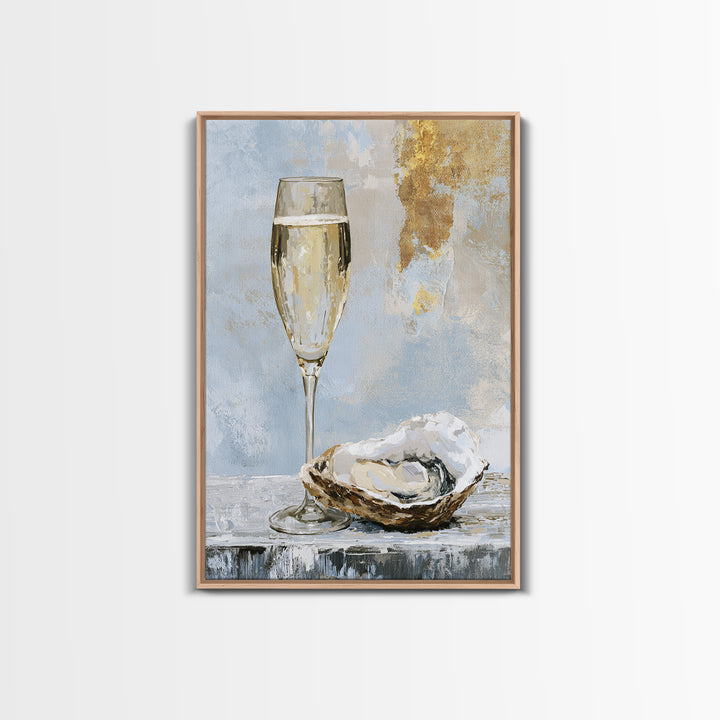 Elegant Oyster and Champagne Still Life Canvas Print, Dining Room Art, Bedroom Wall Art, Dining Room Decor, Fine Art, Dining, DRA-2x3-15