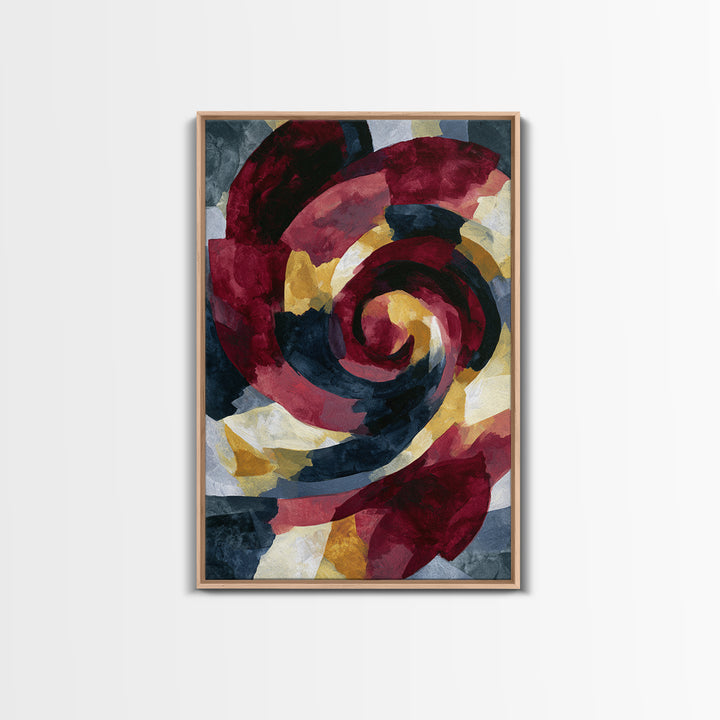 Abstract Red Wine Swirl Framed Canvas Print, Dining Room Art, Gallery Decor, Dining Room Decor, Dining, Minimalist Decor, DRA-2x3-26