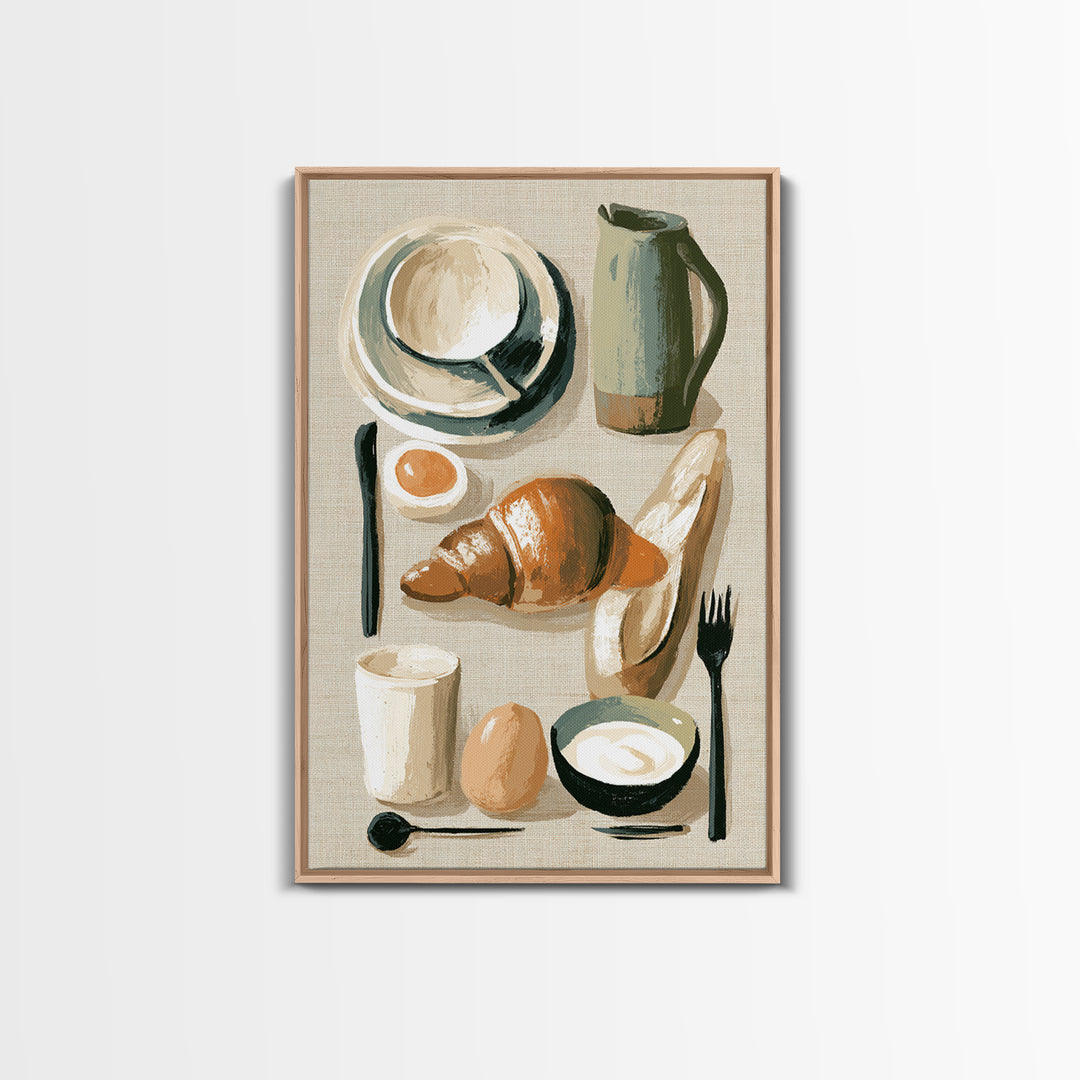 French Bistro Food Illustration Without Text Canvas Print, Dining Room Art, Fine Art Print, Dining Room Decor, Dining, DRA-2x3-42
