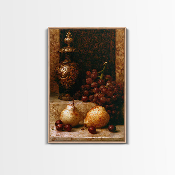 Classical Fruit Still Life Canvas Print, Dining Room Art, Canvas Wall Art, Dining Room Decor, Oil Painting, Dining, DRA-2x3-57