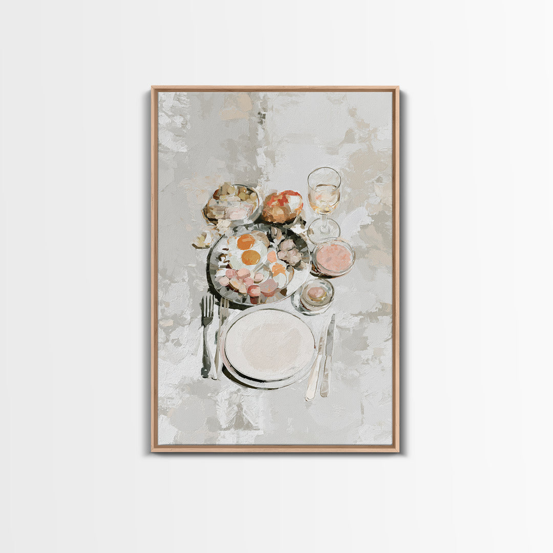 French Bistro Food Illustration Without Text Canvas Print, Dining Room Art, Room Decor, Dining Room Decor, Oil Painting, Dining, DRA-2x3-66