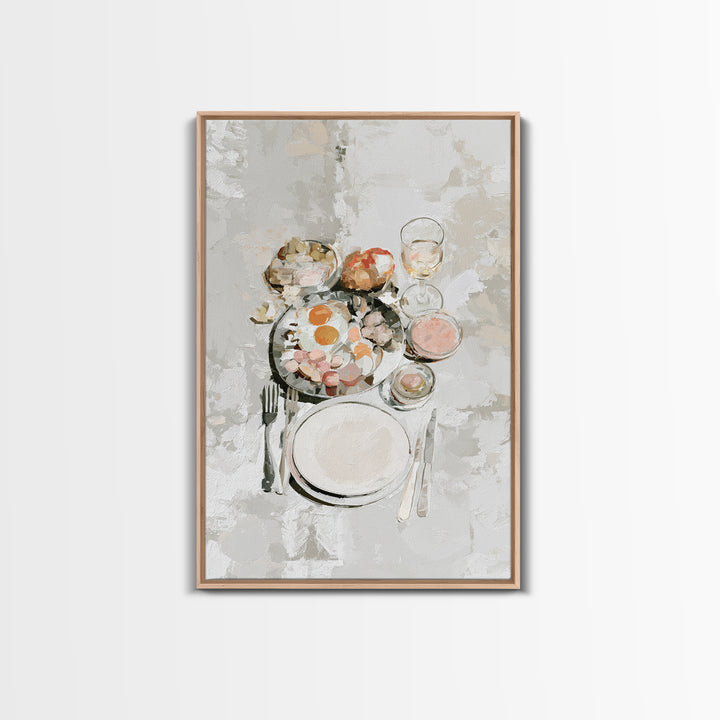 French Bistro Food Illustration Without Text Canvas Print, Dining Room Art, Room Decor, Dining Room Decor, Oil Painting, Dining, DRA-2x3-66