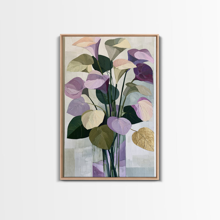 Large Expressive Flower Vase Framed Canvas Print, Dining Room Art, Digital Print, Dining Room Decor, Watercolor Art, Dining, DRA-2x3-8