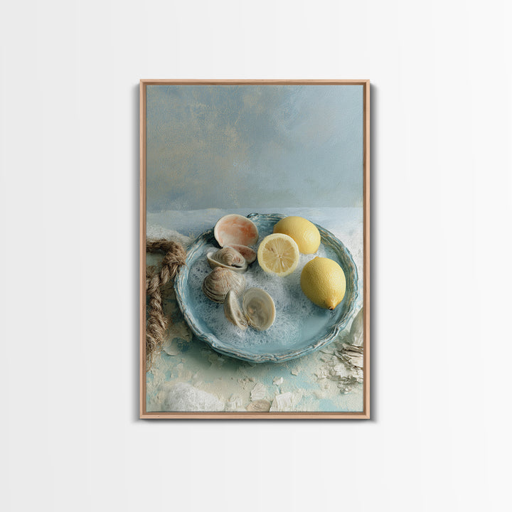 Shellfish and Lemon Still Life Canvas Print, Dining Room Art, Contemporary Art, Dining Room Decor, Fine Art, Dining, DRA-2x3-96