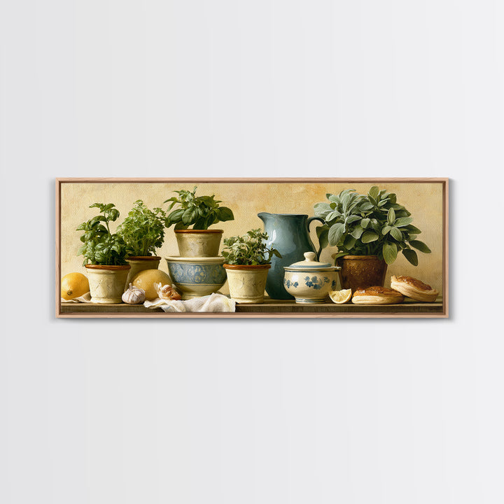 Modern Kitchen Herbs Canvas Print, Dining Room Art, Printable Art, Dining Room Decor, Abstract Art, Dining, Coastal Wall Art, DRA-3x1-25